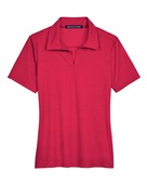 Devon & Jones CrownLux Performance Ladies' Address Melange Polo DG22W RED HEATHER Pocket